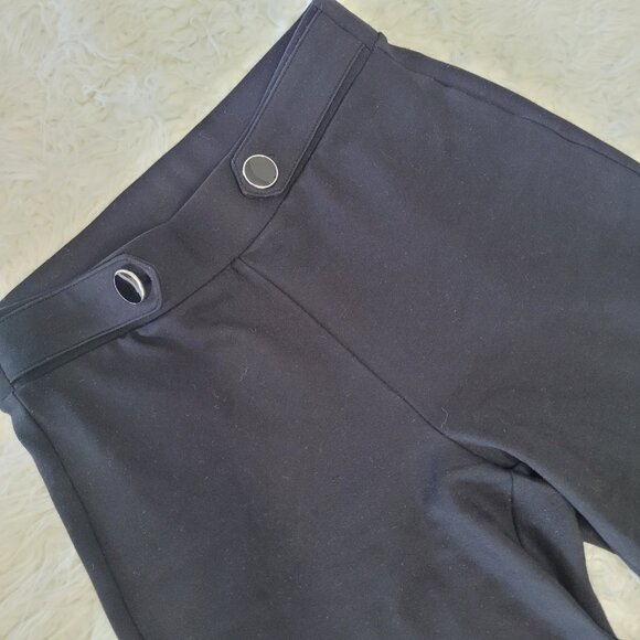 Tahari Wide Leg Stretch Crop Pants Slacks Sz M Black - Picture 3 of 7